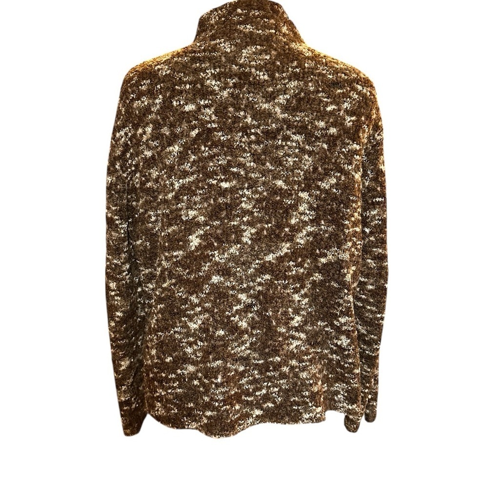 CAROLE LITTLE SPORT Brown Boucle High Neck Sweater Ladies Medium 90s - Picture 3 of 10